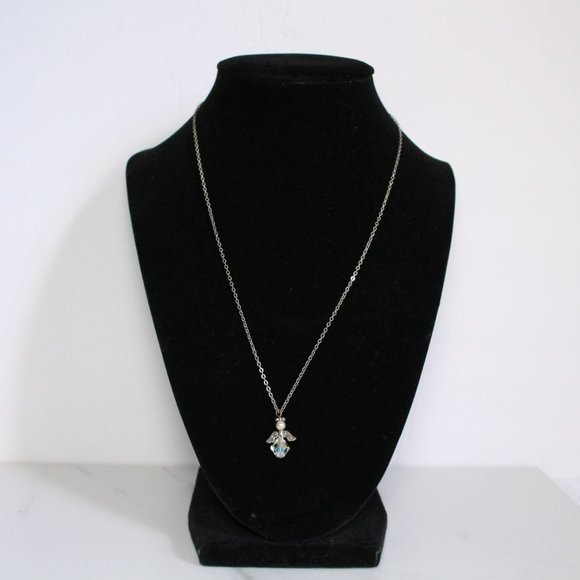 Silver tone Angel Bead Pendant with Chain Necklace - Picture 1 of 6